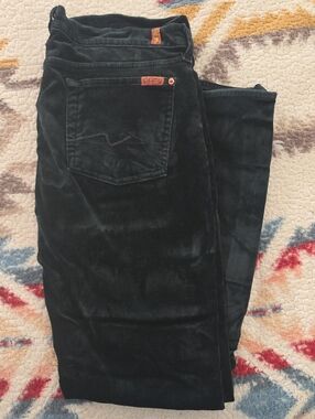 7 For All Mankind Black Velvet Pants